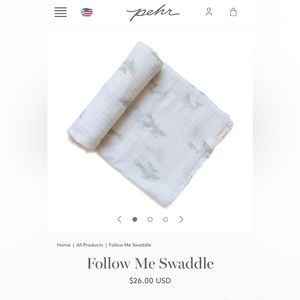 NWT Brand New Pehr Organic Baby Follow Me Swaddle